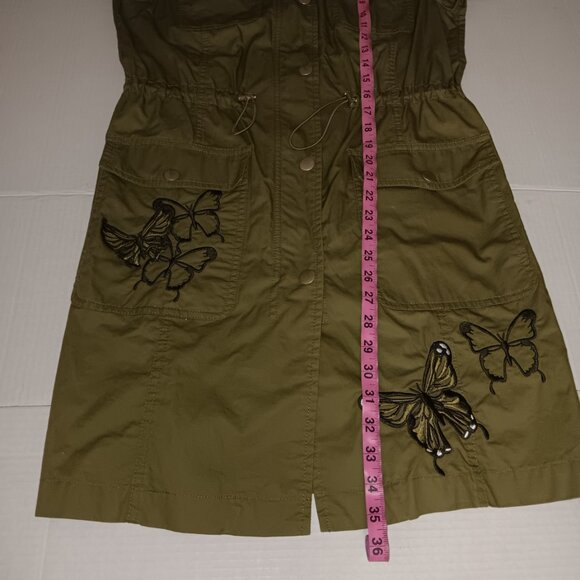 MICHAEL MICHAEL KORS LIGHTWEIGHT BUTTERFLY EMBROIDERED UTILITY JACKET - Picture 3 of 13